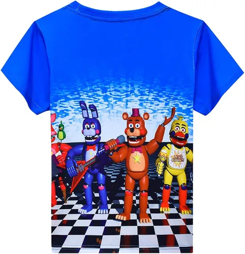 Vista 3 de Yowhdae FNAF Personajes Niños Gráficos Camisetas Moda Tee 5-10Y