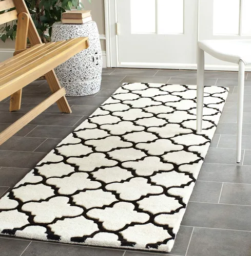 Vista 44 de SAFAVIEH Chatham Collection - Alfombra decorativa de 2 x 3 pies, color negro y marfil, lana cuadriculada enrejada hecha a mano, ideal para zonas