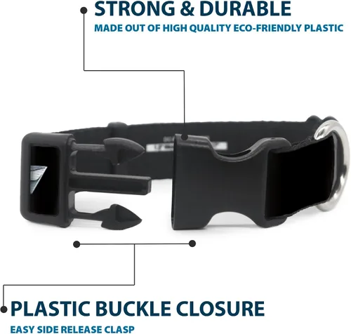 Vista 4 de Buckle-Down Collar de perro Clip de plástico Chevrolet Bowtie Negro Oro Blanco 9 a 15 pulgadas 1.0 pulgadas de ancho, PC-WCH007-S