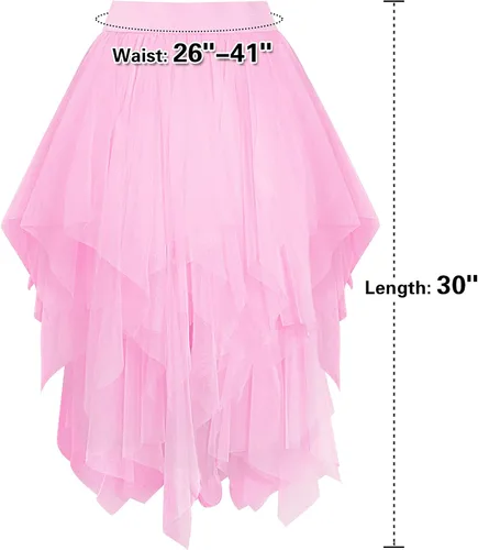 Vista 6 de Bellady Falda de tul para mujer, vestido tutú para salir de noche, falda midi para vestido de boda, fiesta, faldas formales