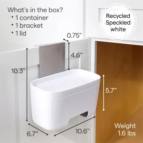 Vista 5 de YouCopia DoorStash Dispensador de Bolsas de Basura, Organizador Colgante para Puerta de Armario de Cocina con Tapa Desmontable para Almacenamiento