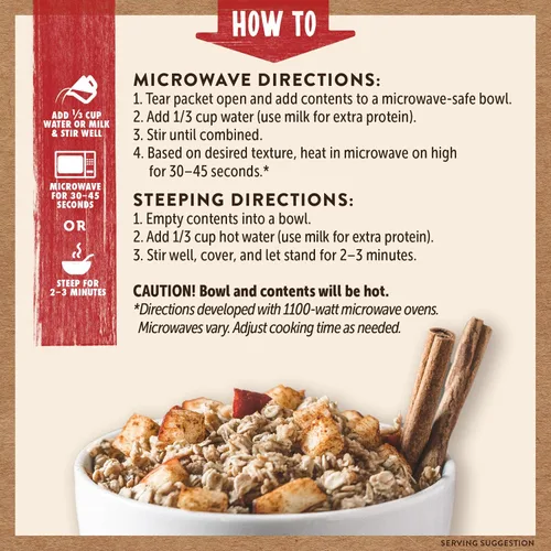 Vista 6 de Kodiak Cakes Paquetes de avena instantánea, manzana y canela, alto contenido en proteínas, 100% granos integrales, 6 cajas con 6 paquetes cada una