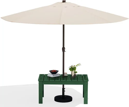 Vista 18 de SERWALL Mesa de centro para exteriores con agujero para sombrilla de 1.69 pulgadas, mesa de centro de polietileno de alta densidad para patio, Verde