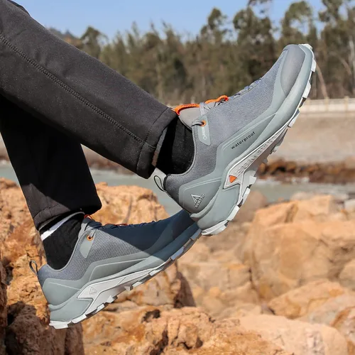 Vista 6 de HUMTTO Zapatos de senderismo impermeables para todo terreno, ligeros, transpirables, para senderismo, senderismo, antideslizantes, para exteriores