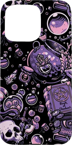 Vista 28 de Funda linda para iPhone 16 Witch's Essentials Pattern Witchy Design Halloween