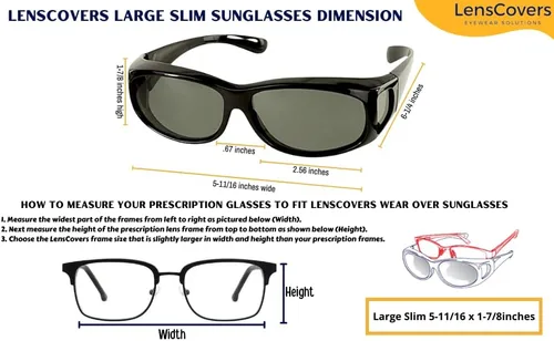 Vista 2 de Gafas de sol polarizadas envolventes Gafas de sol para usar sobre gafas Fitover para gafas