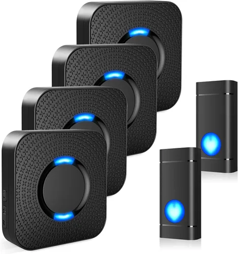 Vista 12 de Campanas de puerta inalámbricas para hogares, kits de timbre con 1 transmisor, 1 receptor, funcionamiento impermeable a un rango de 1000 pies, 48