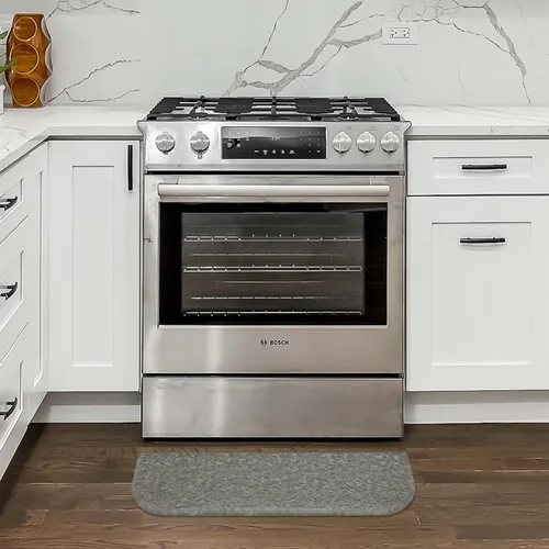 Vista 10 de Chef Gear Tapete de cocina antifatiga Gelness - Diseño Clarance - Tapete de chef acolchado cómodo de piel sintética - Alivio para cocinar y estar