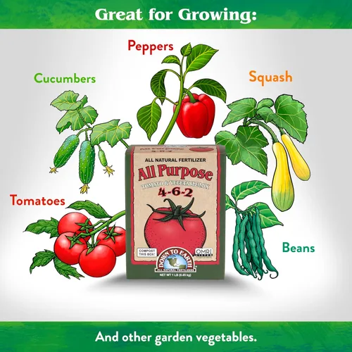 Vista 3 de Down to Earth - Fertilizantes naturales orgánicos multiusos para tomates y verduras, alimento vegetal para tomates, pimientos, hierbas y flores