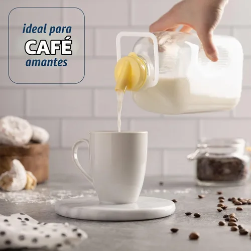 Vista 6 de kitchentoolz Botellas de leche de vidrio de 64 onzas con boquillas de vertido y tapas a prueba de manipulaciones, recipientes de medio galón