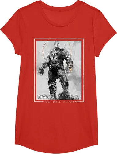 Vista 49 de Marvel Avengers Infinity War Thanos Sketch Graphic Camiseta Negro