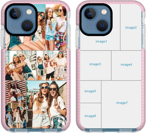 Vista 23 de Funda de teléfono personalizada para iPhone 13 Mini, funda personalizada de fotos de collage de múltiples imágenes, resistente a los arañazos, a