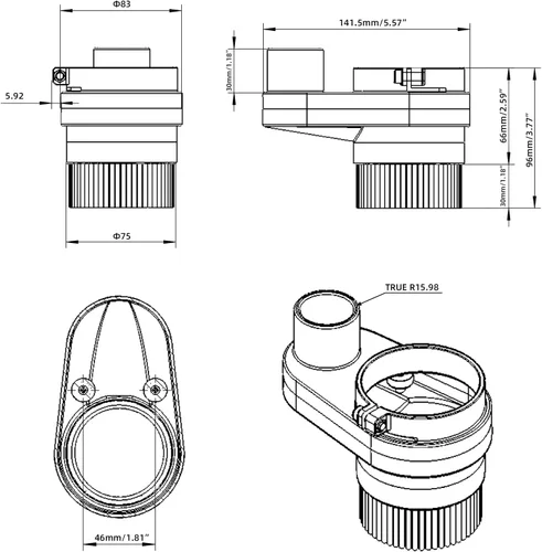 Vista 8 de FoxAlien Zapatilla Antipolvo de 69mm de Diámetro para Máquina de Router CNC, Compatible con Motor de Husillo de 52mm y Router de 65mm, Diámetro