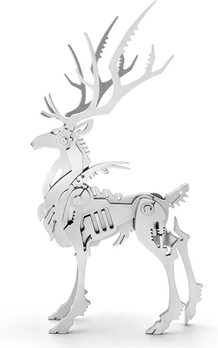Vista 28 de Kits de modelo de metal 3D, rompecabezas de metal 3D de lobo mecánico, serie de animales de acero DIY, rompecabezas simples 3D, decoración