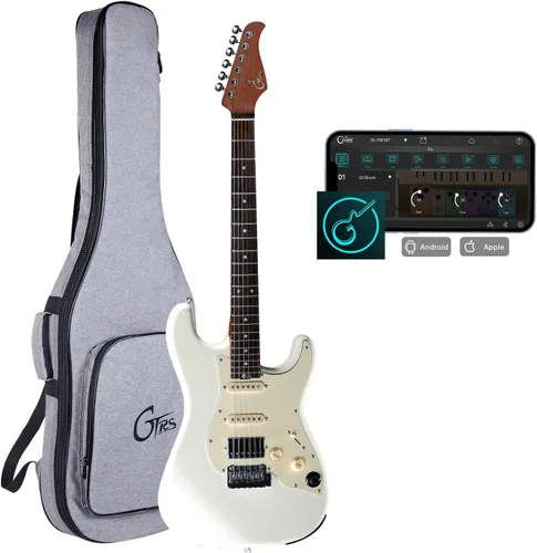 Vista 17 de GTRS S800 Kit de guitarra eléctrica inteligente con sistema de efectos, recogida HHS, máquina de tambor de bucle, batería de 12 horas de duración
