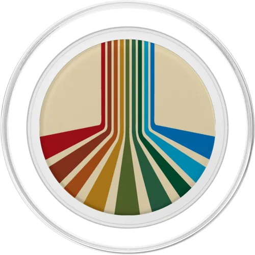 Vista 2 de PopSockets MagSafe PopGrip de estilo retro de los años 70 con diseño de rayas multicolor para iPhone