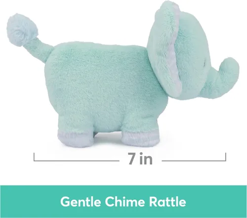 Vista 3 de GUND Baby Safari Friends Collection - Elefante de peluche con campanilla, juguete sensorial para bebés y recién nacidos, color verde azulado, 7