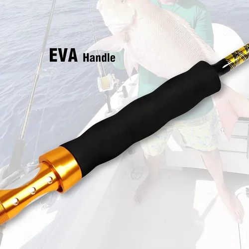 Vista 5 de Fiblink Caña de pescar pesada Jigging de agua salada de 1 pieza (30-50 lb/50-80 lb/80-120 lb, 5 pies 6 pulgadas)