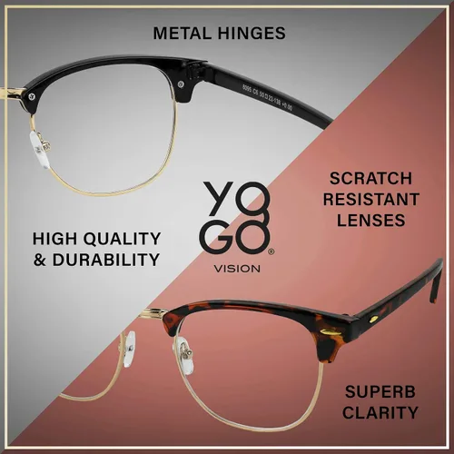Vista 5 de Yogo Vision Blue Light Glasses for Men and Women Semi Rimless Half Rim Computer Eyeglasses