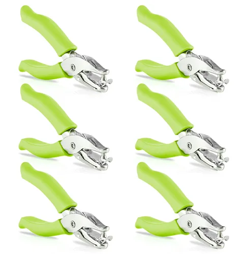 Vista 8 de Enday - Perforadora perforadora de agujeros de 1/4 pulgadas con asas de agarre suave para papel y manualidades, forma de círculo redondo, para niños