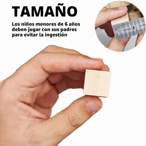 Vista 2 de MUXGOA Cubos de madera, paquete de 100 bloques de madera sin terminar para manualidades, bloques cuadrados de madera de 3/4 pulgadas