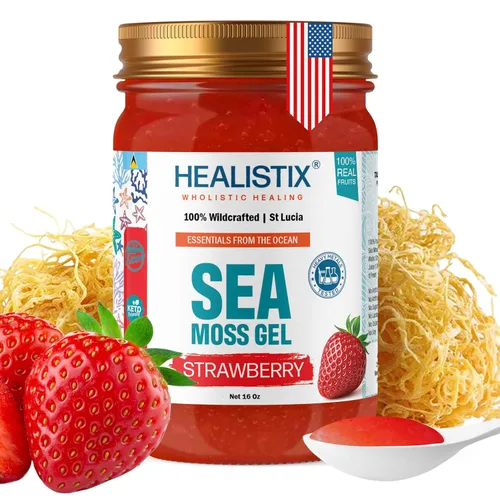 Vista 14 de Gel de musgo marino con sabor a plátano [473 ml] - Exquisitamente elaborado con musgo marino silvestre recolectado en las aguas prístinas de Santa