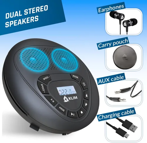 Vista 3 de Altavoz reproductor de CD portátil, recargable, tarjeta SD, AUX, para el hogar y el coche Sin Bluetooth