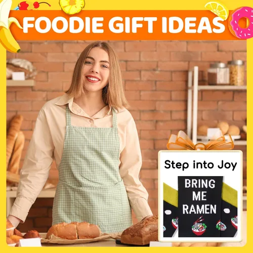 Vista 6 de HAPPYPOP Calcetines divertidos para hombres y mujeres - Calcetines de palomitas de maíz, Taco Ramen Margarita Regalo