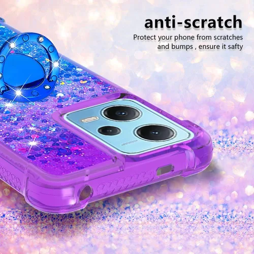 Vista 4 de Funda delgada para Redmi Note 12 4G, brillante efecto arenas movedizas TPU con cuatro esquinas protección anticaídas pesada para Redmi Note 12 4G