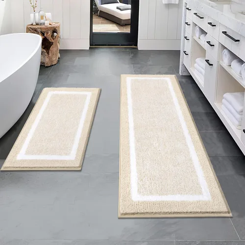 Vista 64 de Pauwer Juego de baño, alfombras de baño antideslizantes, alfombras de ducha absorbentes para suelo de baño, bañera y ducha, color azul aguamarina