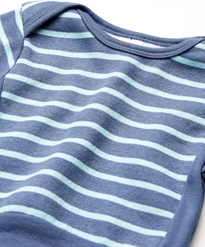Vista 3 de Hanes - Sudadera para bebé, sin botones, de punto Flexy para bebé, paquete de 2, Azul oscuro sólido y a rayas.