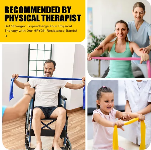 Vista 2 de Bandas de resistencia, bandas de ejercicio, bandas de terapia física para entrenamiento de fuerza, yoga, pilates, banda elástica de estiramiento