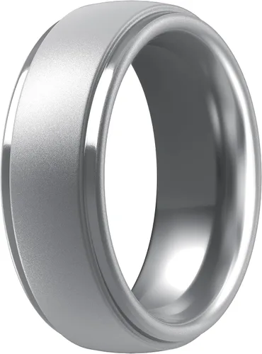Vista 25 de ThunderFit Anillos de silicona para hombres, bandas de boda de goma con Pack A: Negro carbón