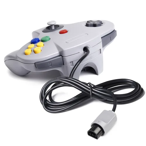 Vista 2 de 4 Pack 64 Controller, Wired Gamepad Joystick 3D Analog Stick for 64 - Plug & Play (Non PC USB Version) (GreyRedBlueBlack)