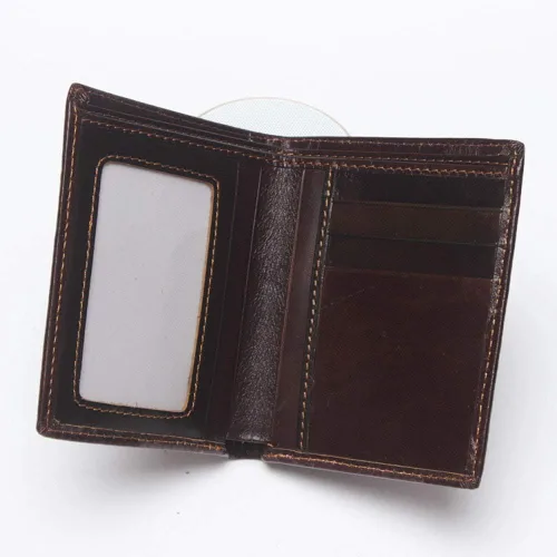 Vista 32 de Hombres Cool Eagle Wolf Caballo Totem Cuero Vaca Vertical Cartera Cremallera Multi-tarjeta Titular, Tótem de caballo, Minimalista