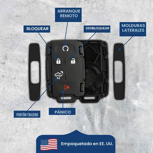 Vista 6 de Carcasa de llave de mando remoto 5bth para puerta de elevación para Chevrolet Silverado GMC Sierra (M3N-32337200, 84209236)
