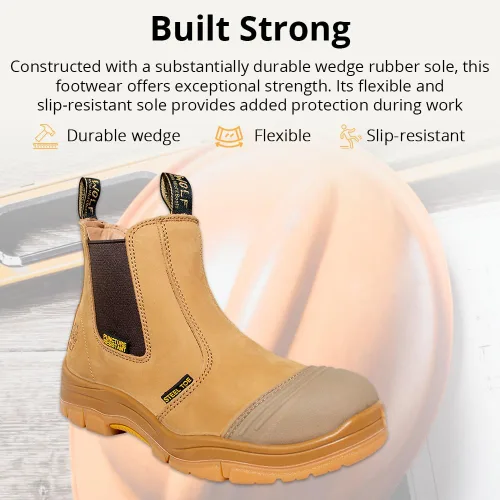 Vista 9 de WOLF Work Boot 100% Genuine Upper Leather Oil, Slip, Impact, Puncture Resistant Electrical Hazards Non-Slip Rubber Sole