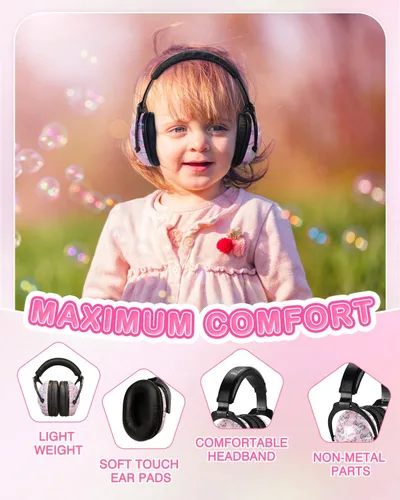 Vista 5 de ZOHAN Orejeras para niños, paquete de 2 unidades, unicornio+Música