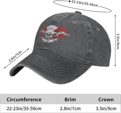Vista 8 de Cowboy Hat Trendy Hats for Man and Women Djustable Four Season Outdoor Baseball Cap of Hell Skull with Angel Deep Heather