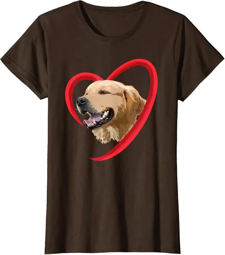 Vista 13 de Golden Retriever Corazón, regalo para ella, camiseta del día de San Valentín, Negro