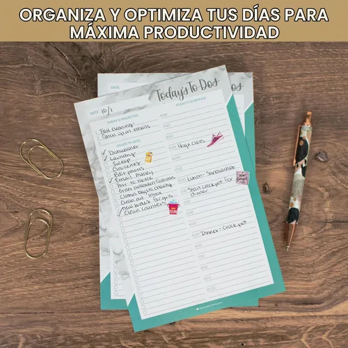 Vista 5 de bloom daily planners Bloc de lista de tareas programadas diarias sin fecha, hojas de planificación arrancables, 6 x 9 pulgadas, mármol con bloqueo