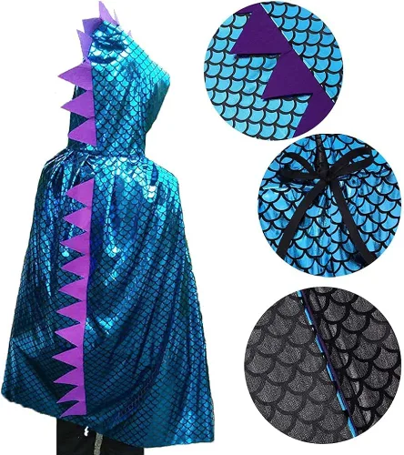 Vista 4 de IAXSEE Halloween Dinosaur Costume for Kids Dragon Costume Dinosaur Dress Up Cape Cosplay 3-12 Years Old for Boys Girls
