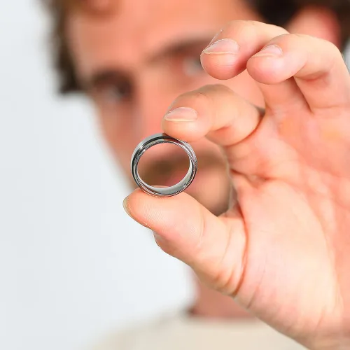 Vista 7 de Anillo giratorio de titanio cepillado para hombre, de 0.315 pulgadas y 0.315 pulgadas (0.236 in0.315 in), anillos giratorios de boda para hombres