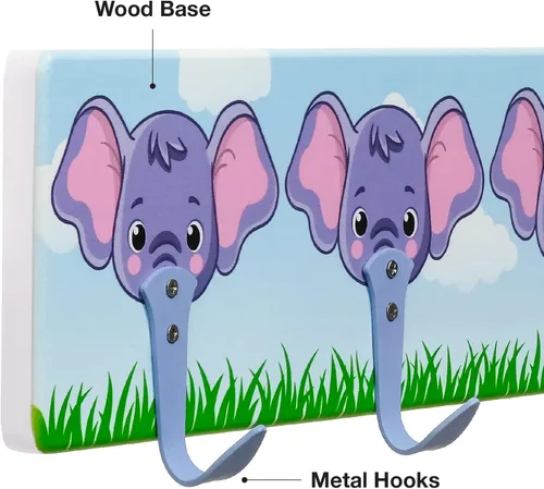 Vista 3 de EXCELLO GLOBAL PRODUCTS Ganchos para abrigos infantiles (elefante)