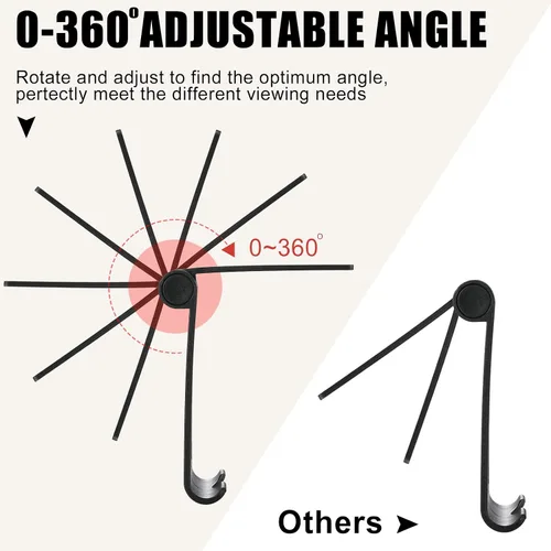 Vista 4 de Fabbay Soporte plegable para teléfono celular, 40 unidades, multiángulo, soporte universal para teléfono celular, base portátil para teléfono Negro