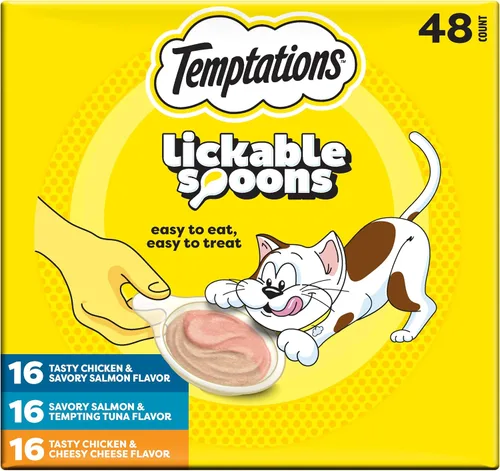 Vista 13 de Temptations Lickable Spoons - Golosinas húmedas para gatos, pollo y queso
