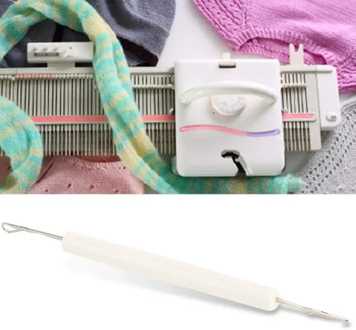 Vista 3 de ViaGasaFamido Sewing Machine Accessories, Knitting Machine Double-Ended Needle with Handle for Silver Reed LK360 LK150 LK100 SK860