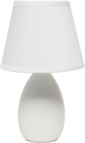 Vista 20 de Simple Designs LT1197-PRP Lámpara de Mesa de Cerámica Ovalada Mini Elegante y Estilizada Oblonga de 9.45" con Pantalla a Juego, para Sala de Estar