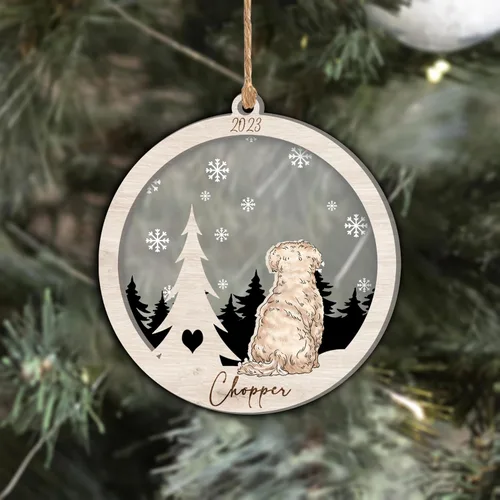 Vista 122 de Nazenti Adorno de Navidad conmemorativo personalizado, regalo personalizado de recuerdo de perro, condolencias por pérdida de mascotas, sabueso