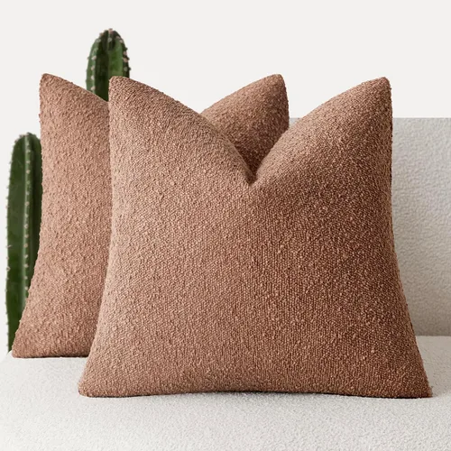 Vista 23 de Foindtower - Juego de 2 fundas decorativas de textura de bucle, fundas de almohada acentuadas, fundas de cojín sólidas, neutrales, para sofá, silla